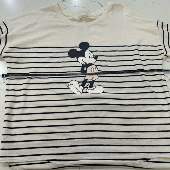 Woman's Gap Mickey Mouse Striped Shirt - Black & White Size Small - Picture 7 of 8